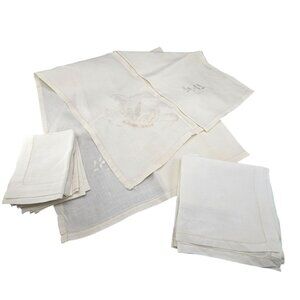 Blarney Castle Embroidered Linen Tablecloth Placemats & Napkins Set JJJ3962